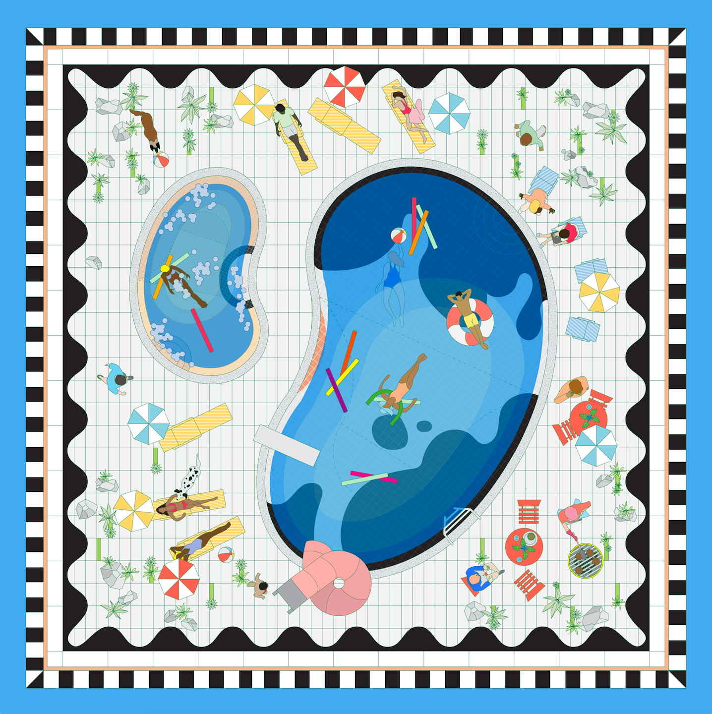 Kidney Bean Pool Scarf